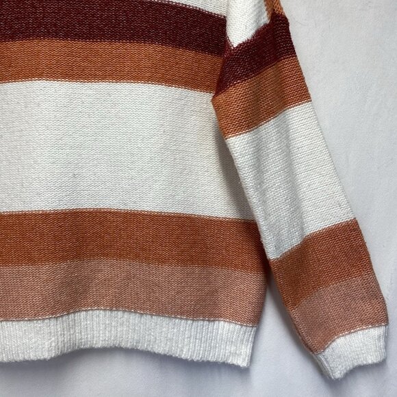 ROXY Real Groove Knit Striped Crew-Neck Pullover Sweater Women XL Multicolor - Picture 12 of 16
